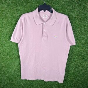 Faherty Brand Mens Sunwashed Polo Shirt Dusty Rose Pink Size M Sun Logo